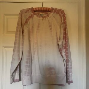 PINK Victoria's Secret Tie-Dye Sweatshirt - Pink and White